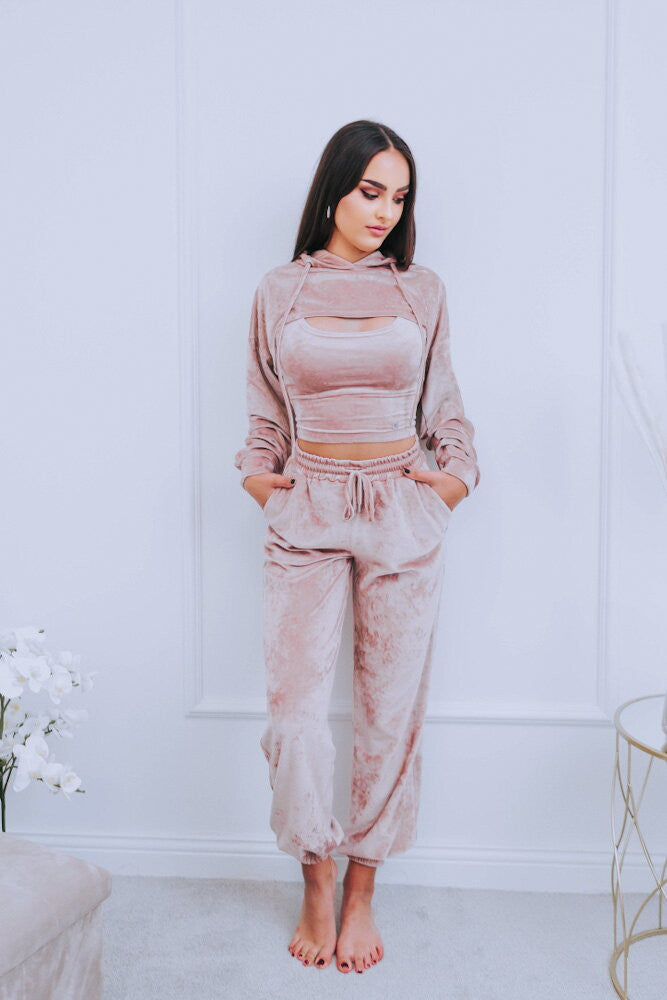 Tepláková súprava VSB22 VELUR dusty pink