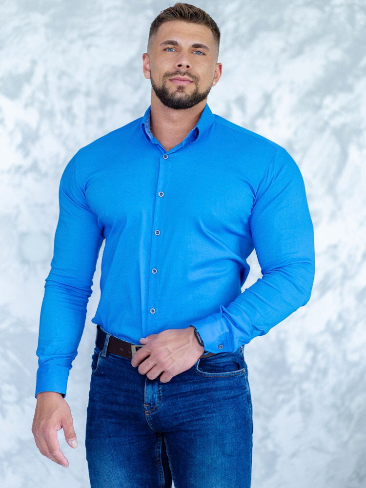 Elegantná pánska košeľa v sýtej modrej farbe VSB2406