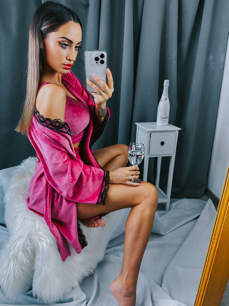 Kraťasový pyžamový set JANNYS VSB22 dark pink