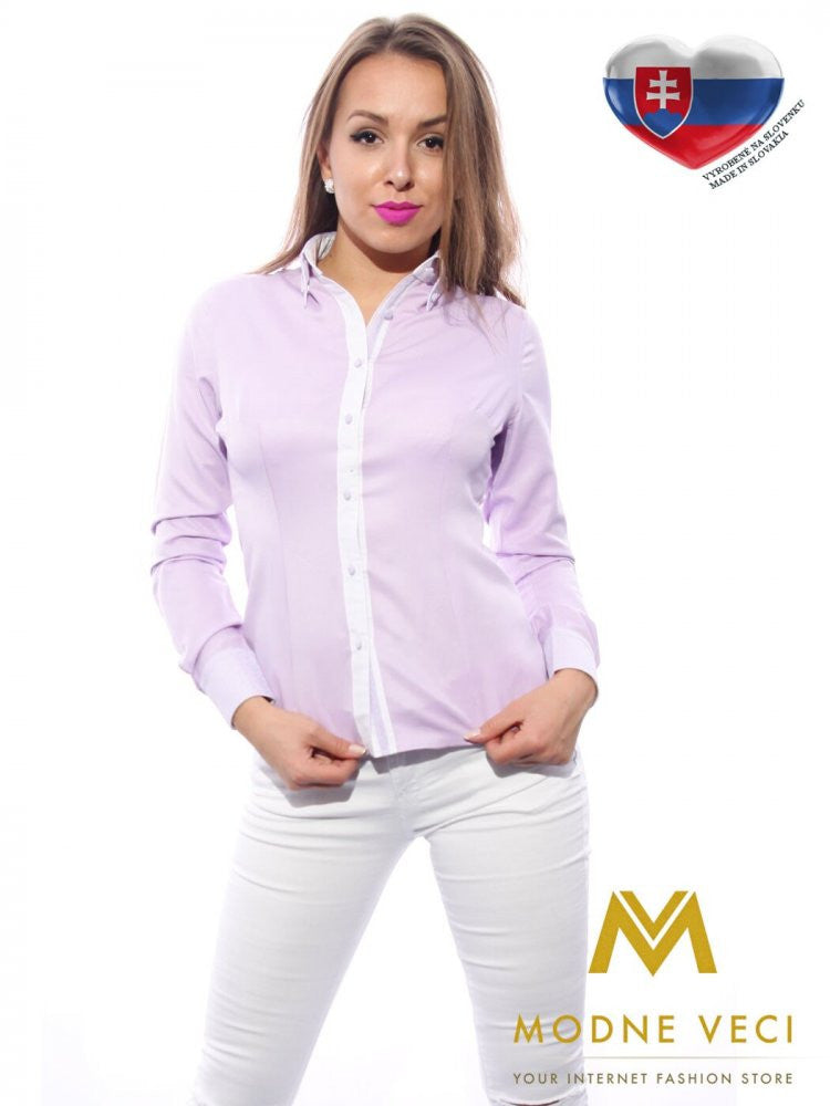 Svetlo fialová dámska košeľa Slim-Fit VS-DK1607
