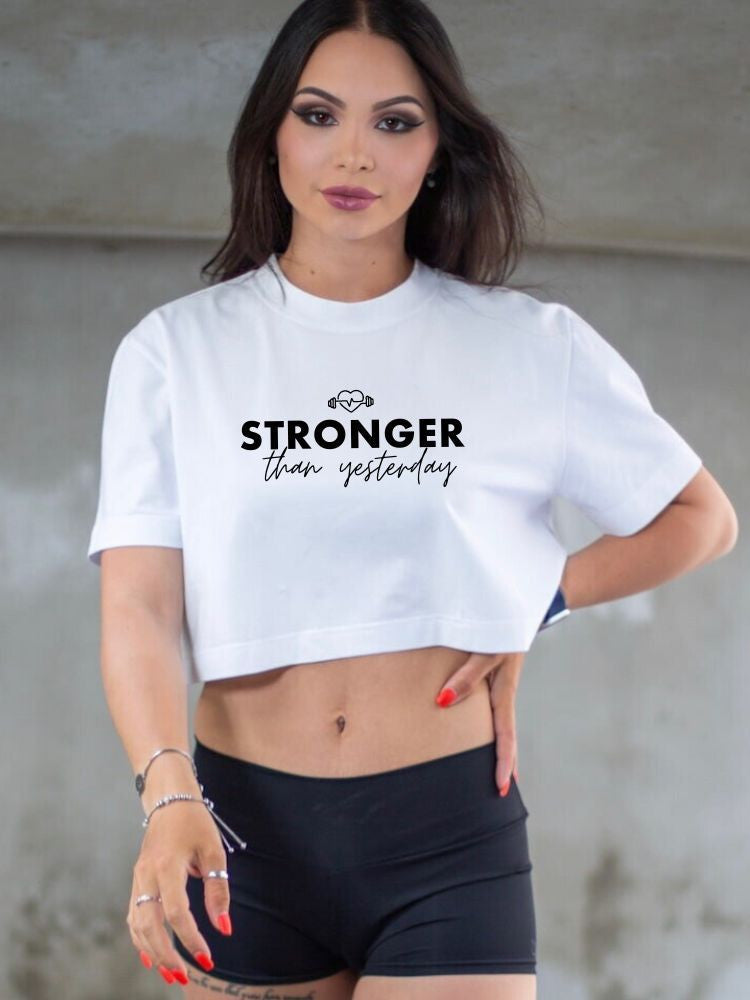 Dámsky VSB croptop STRONGER white