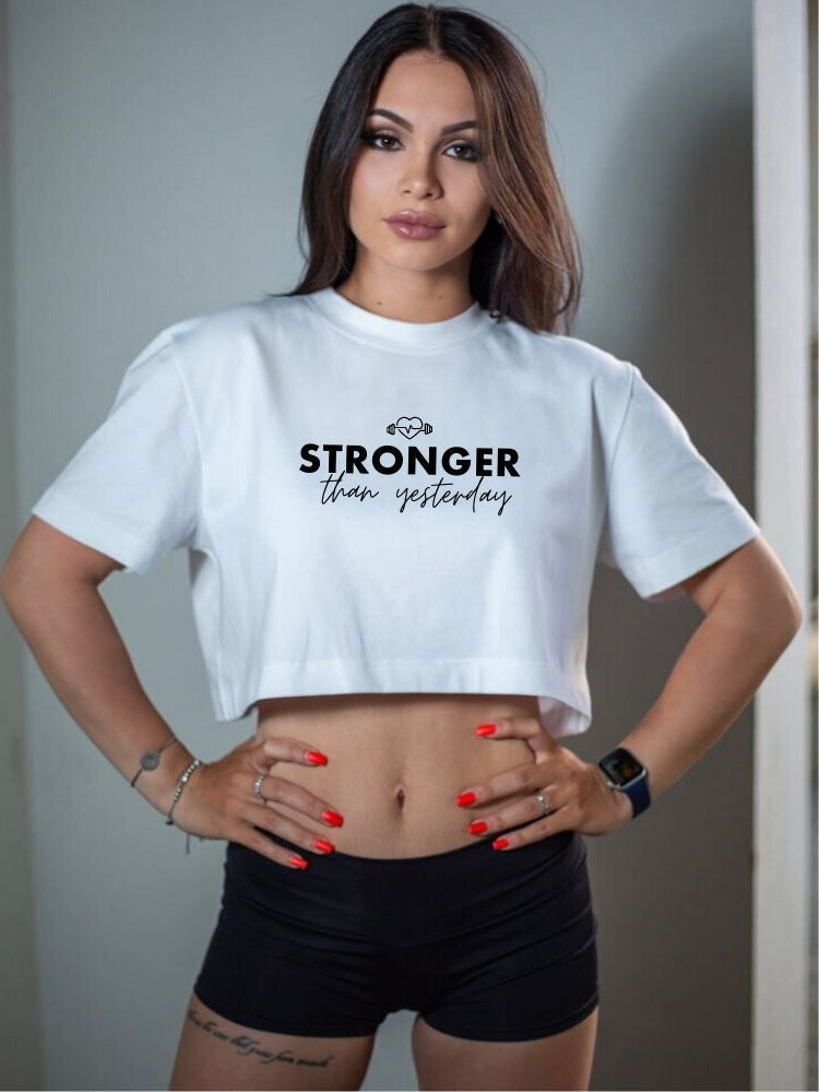 Dámsky VSB croptop STRONGER white