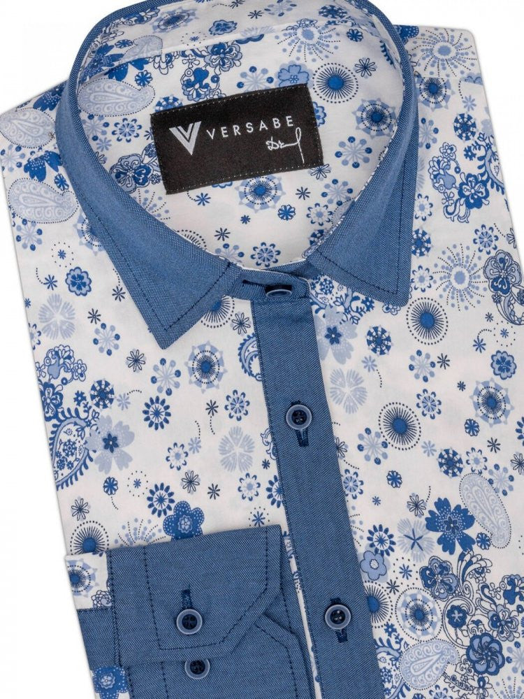 Dámska košeľa Slim Fit VS-DK1903 modrá