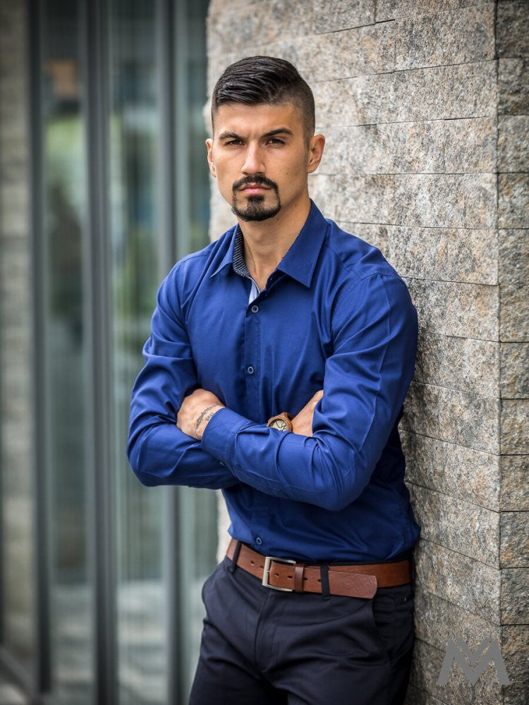 Tmavomodrá pánska košeľa VS-PK-1852
