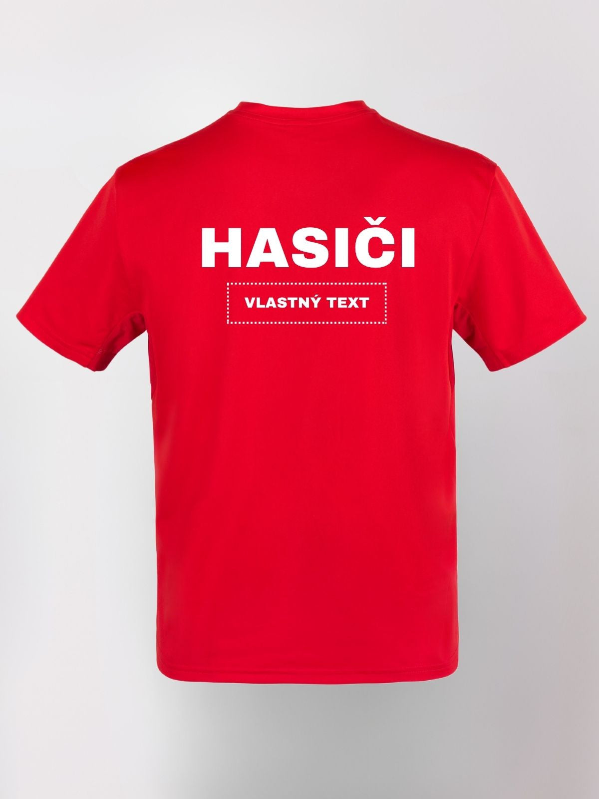 Pánske tričko VSB hasič s vlastným textom v červenej farbe