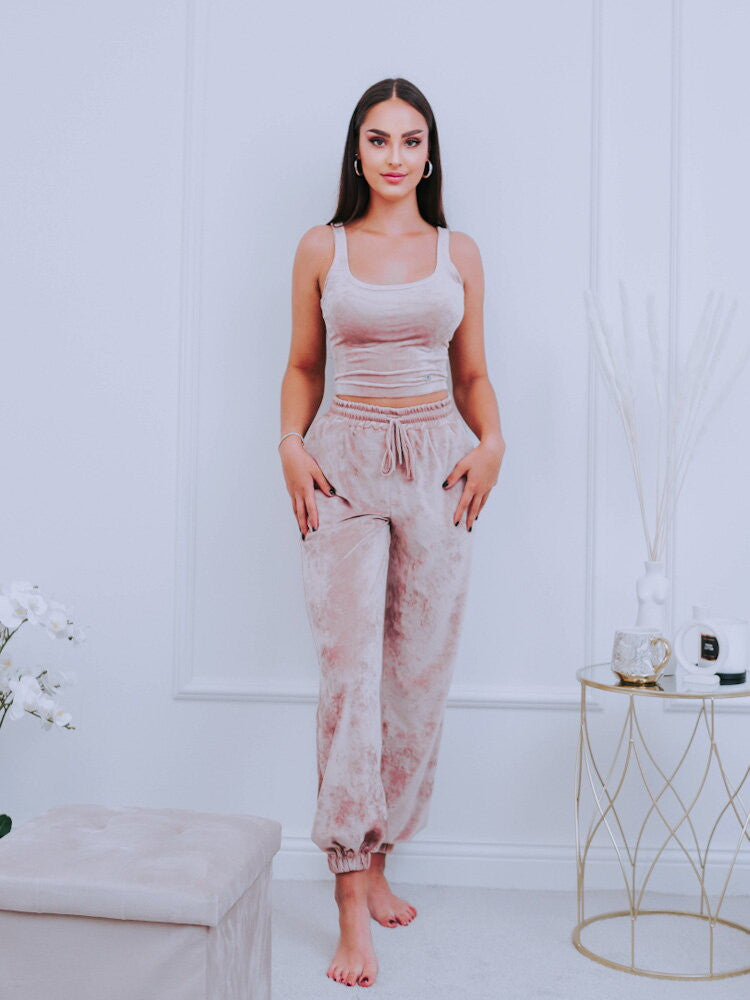 Tepláková súprava VSB22 VELUR dusty pink