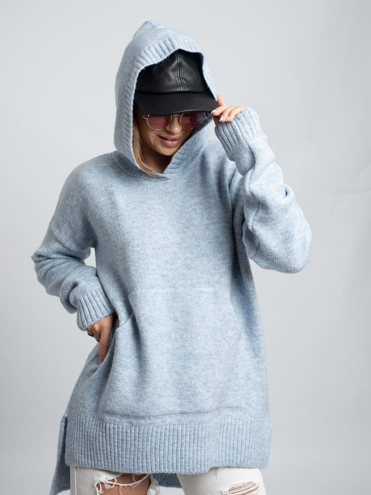 Sveter s klokaním vreckom ATTIMO LIGHT BLUE