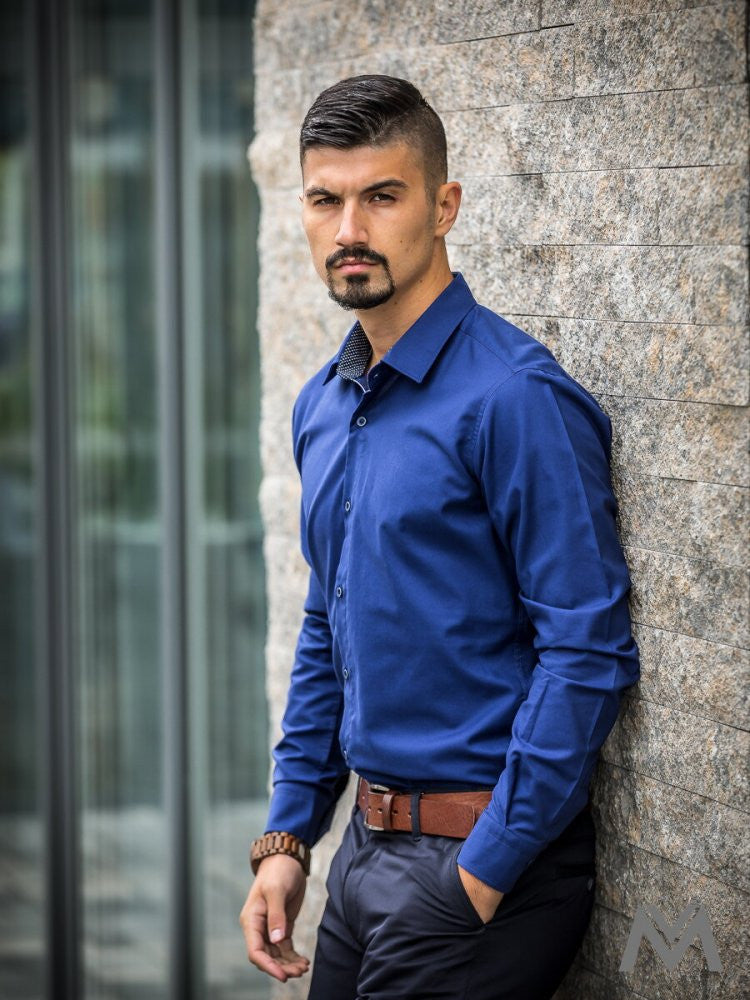 Tmavomodrá pánska košeľa VS-PK-1852