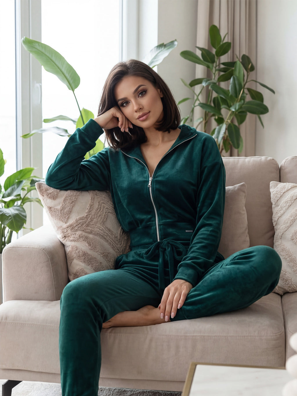 Trendy dámska mikina na zips VSB NORA smaragd