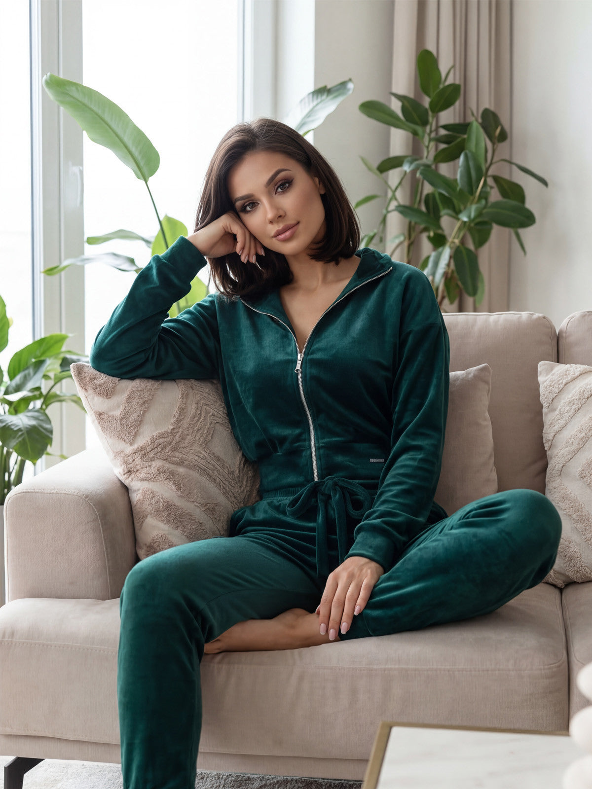 Trendy dámska mikina na zips VSB NORA smaragd