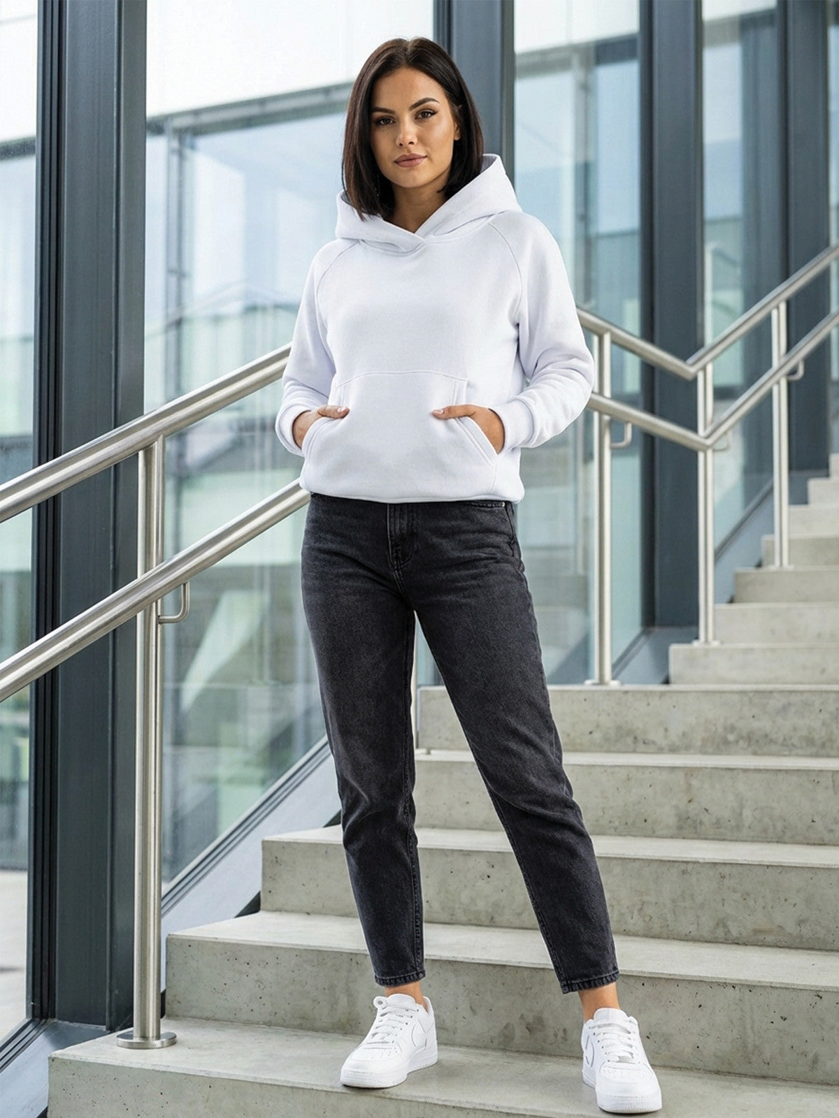 Oversize dámska mikina VSB BASIC biela