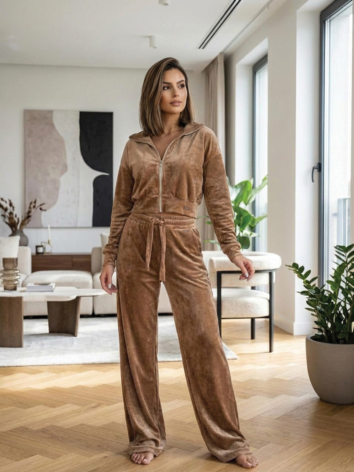 Voľné dámske tepláky VSB NORA beige