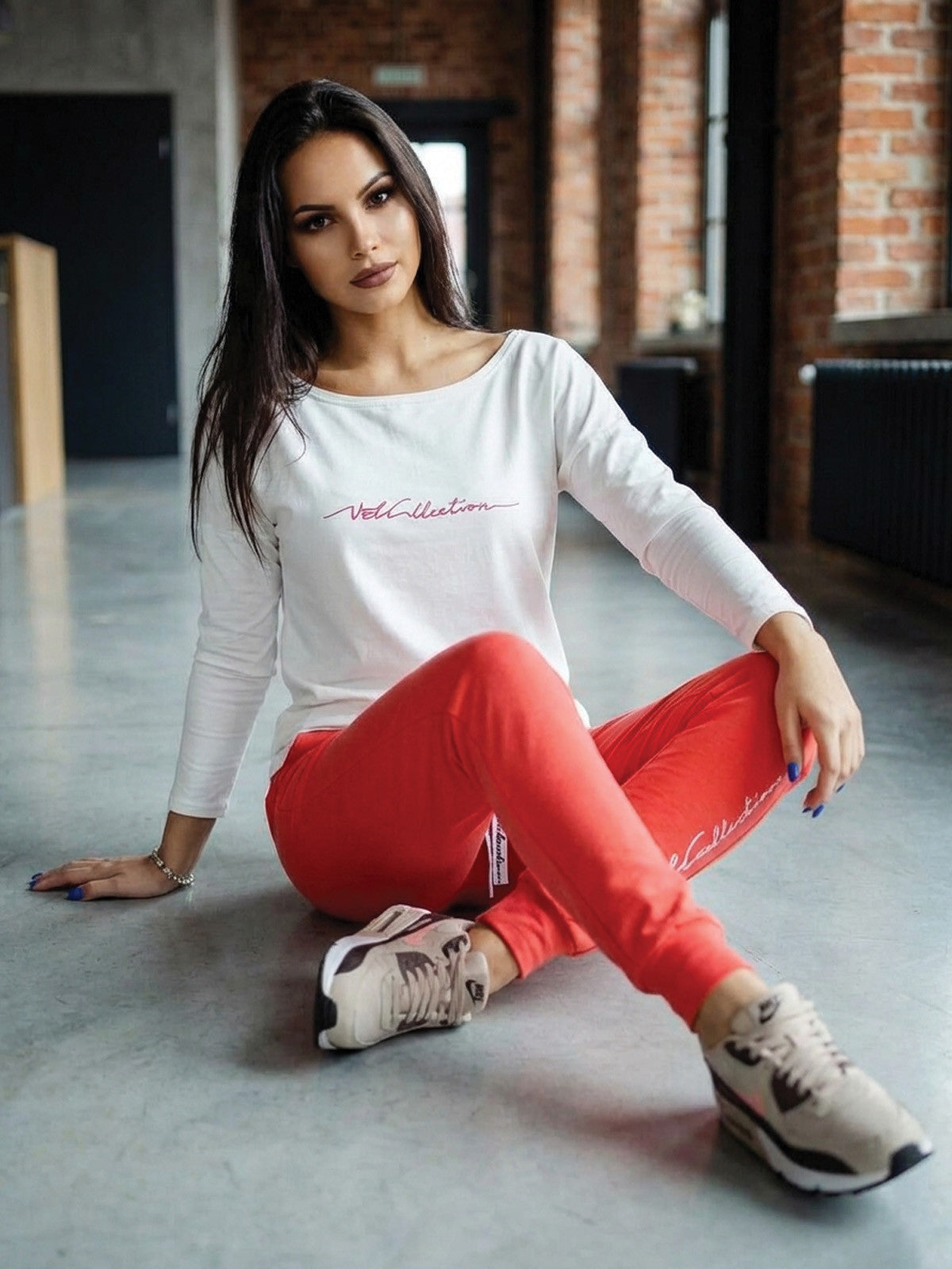 Dámska tepláková súprava VSB11 lososová + cream