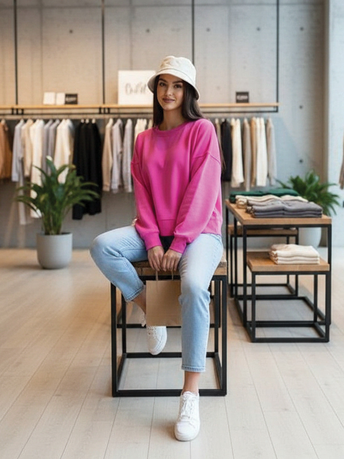 Oversize dámska mikina VSB JELLY ružová