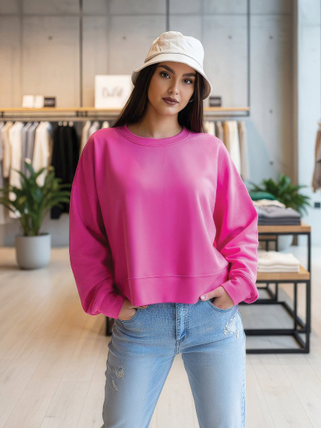 Oversize dámska mikina VSB JELLY ružová