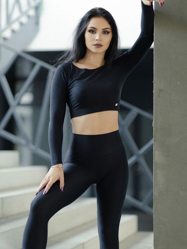Trendy dámsky croptop VSB NEWSKIN black