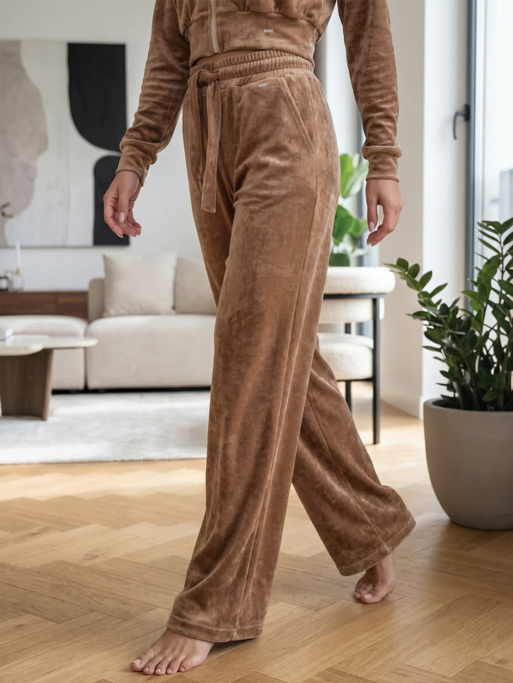 Voľné dámske tepláky VSB NORA beige