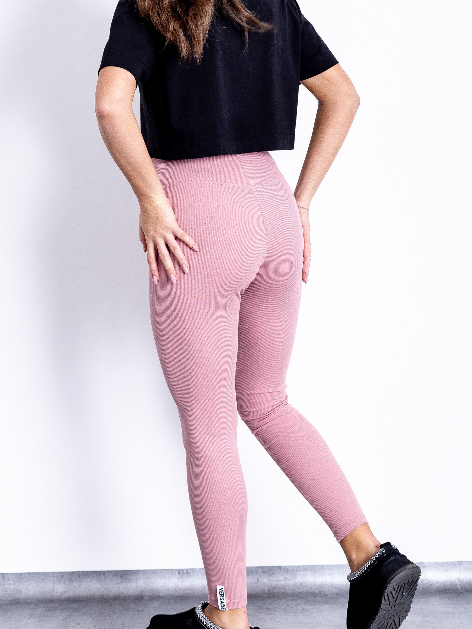 Dámske rebrované legíny babypink VSB NAOMI