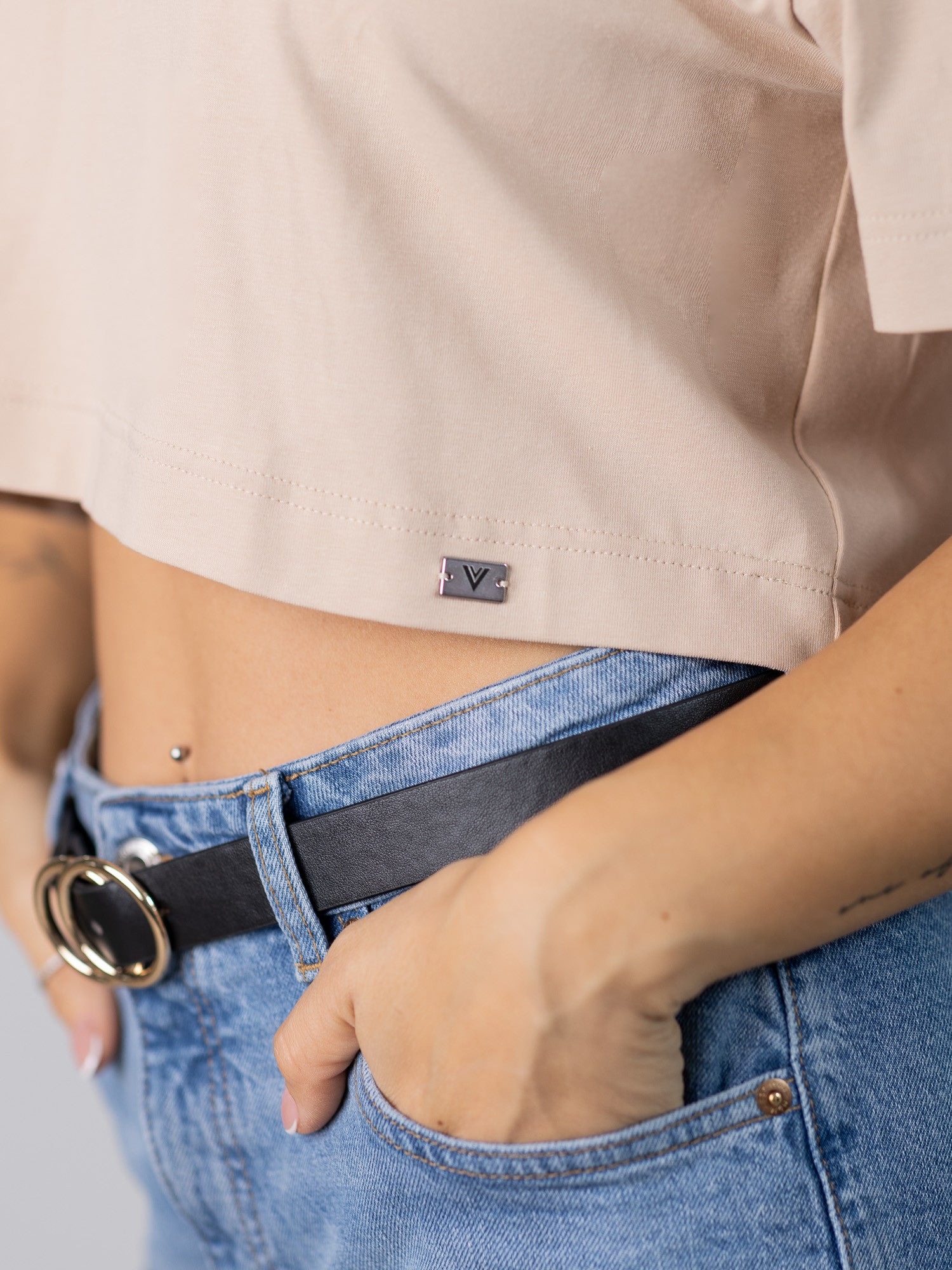 Oversize croptop VSB LILLY v béžovej farbe