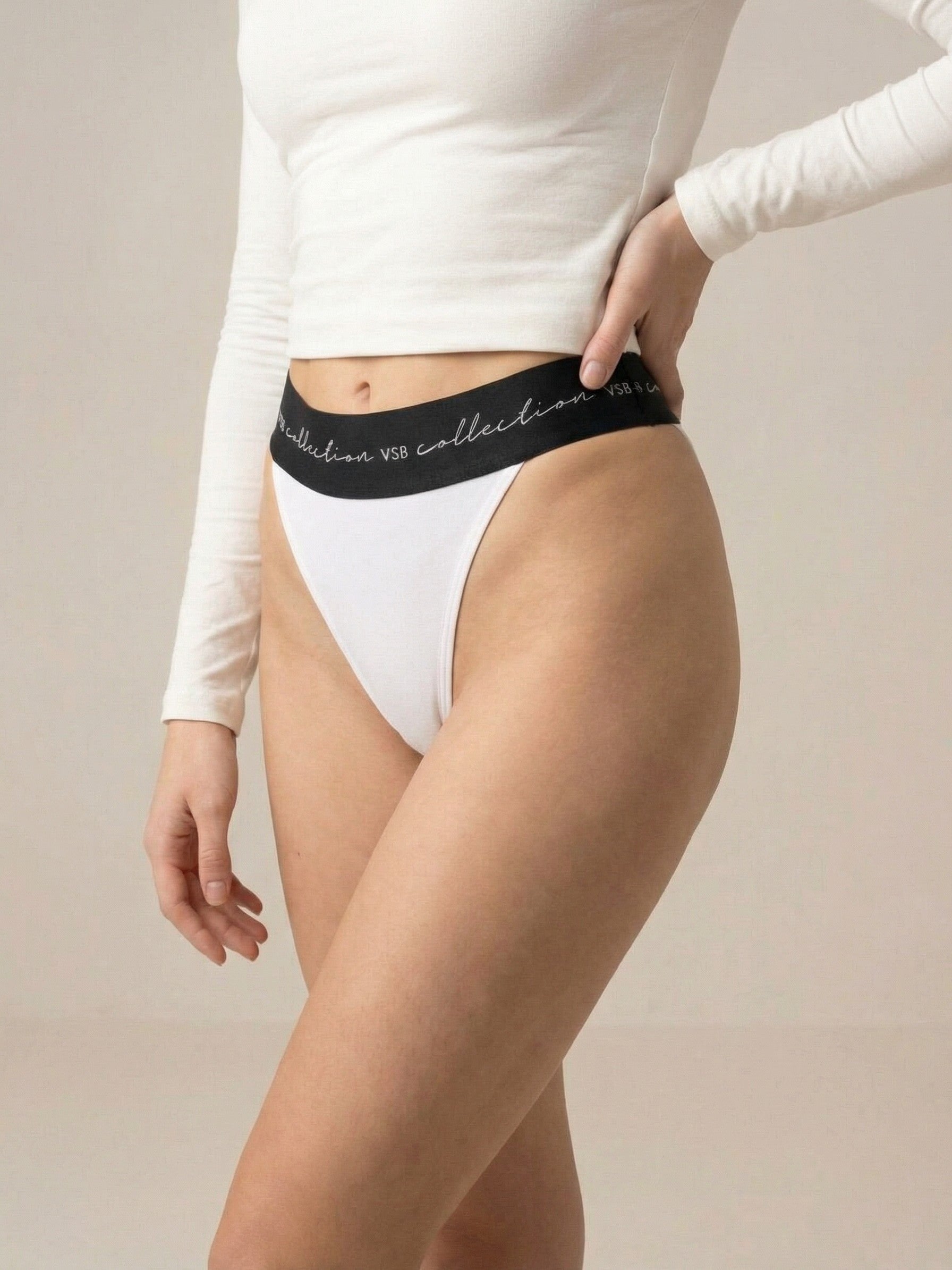 Bavlnené dámsky tangá nohavičky VSB ENYA biele