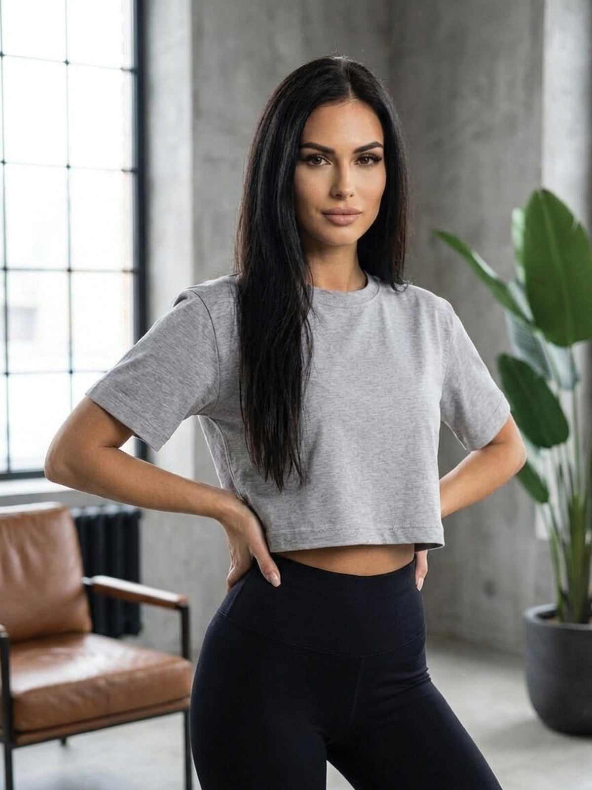Bavlnený croptop v sivej farbe VSB LILLY