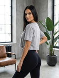 Bavlnený croptop v sivej farbe VSB LILLY