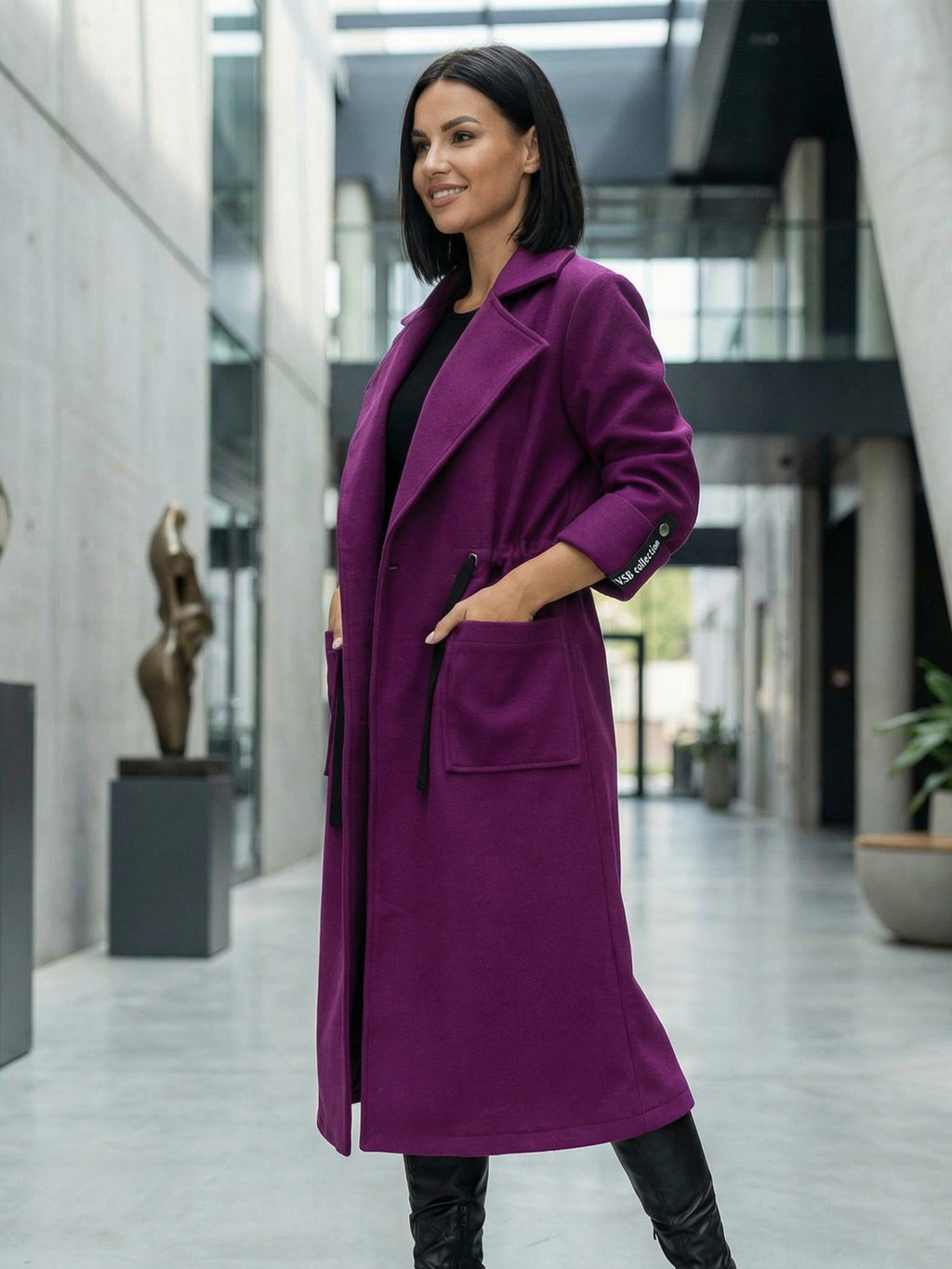 Elegantný kabát VSB KLOE fialový