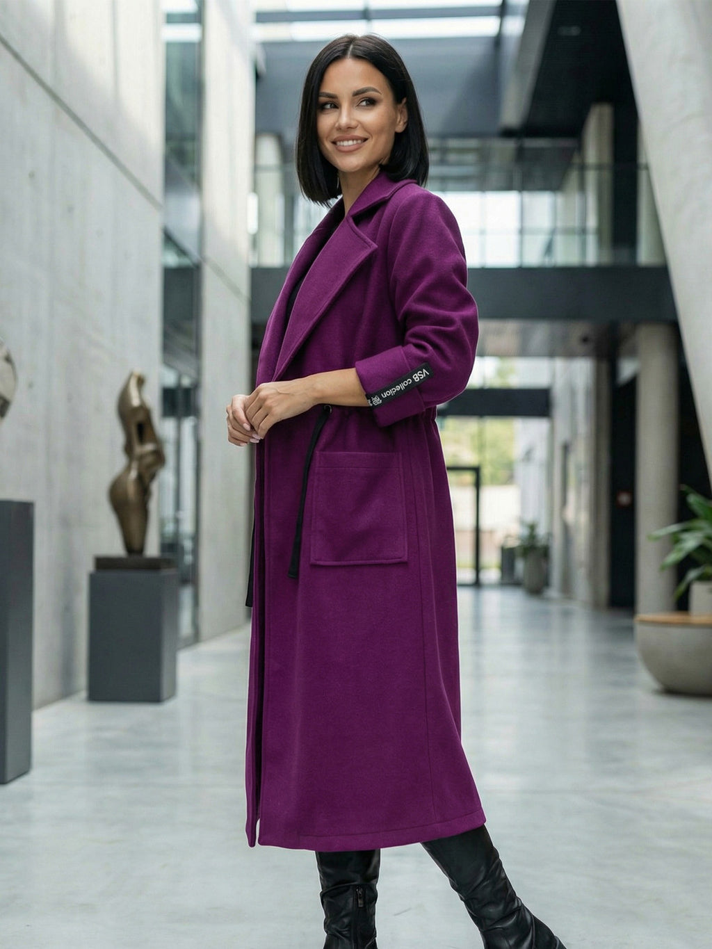 Elegantný kabát VSB KLOE fialový