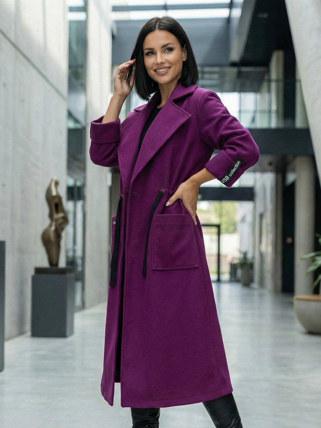 Elegantný kabát VSB KLOE fialový