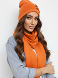Luxusný teplákový VSB set šál + čiapka orange
