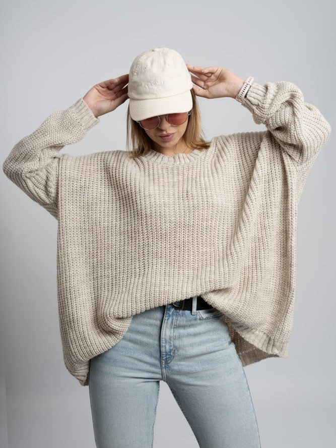 Oversize dámsky sveter COCO BEIGE 