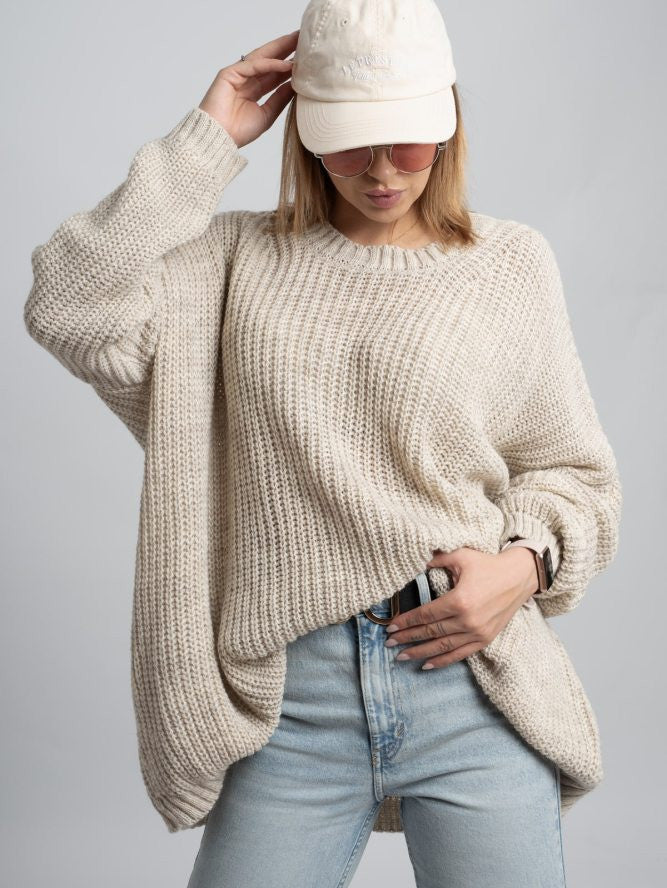Oversize dámsky sveter COCO BEIGE 