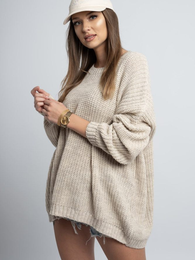 Oversize dámsky sveter COCO BEIGE 