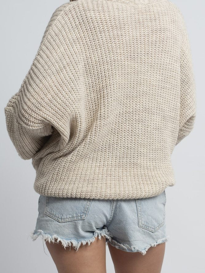 Oversize dámsky sveter COCO BEIGE 