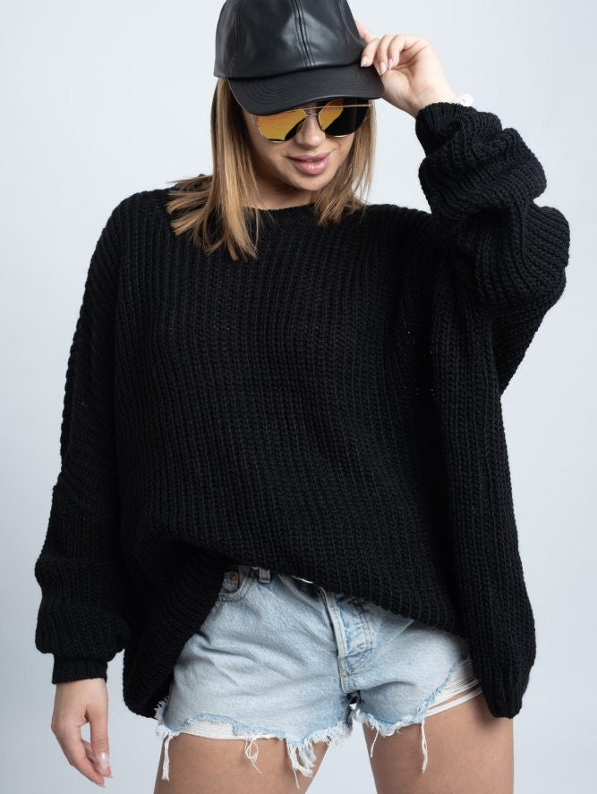 Dámsky oversize COCO BLACK sveter