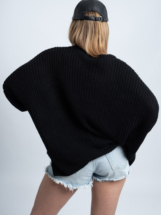 Dámsky oversize COCO BLACK sveter