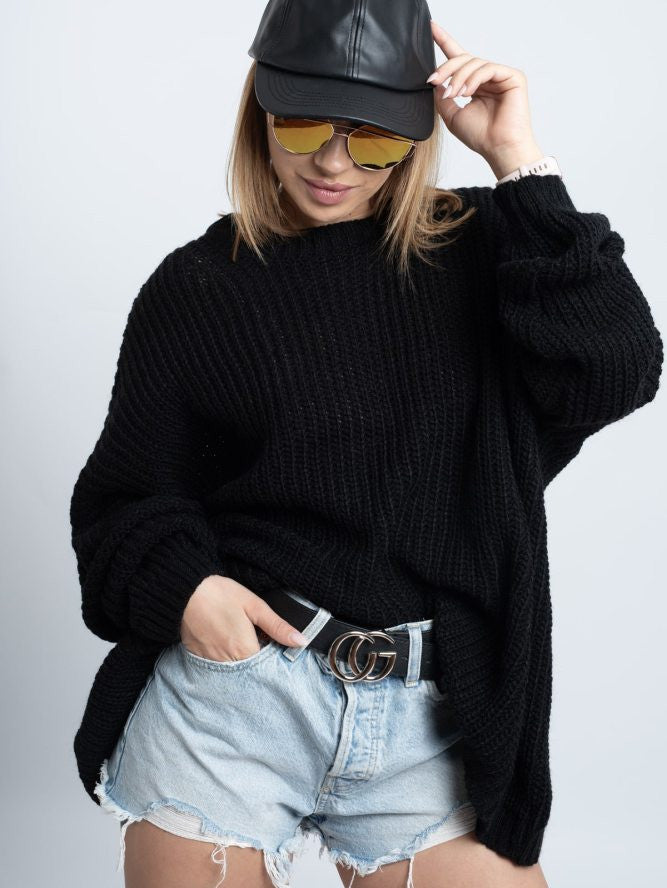 Dámsky oversize COCO BLACK sveter