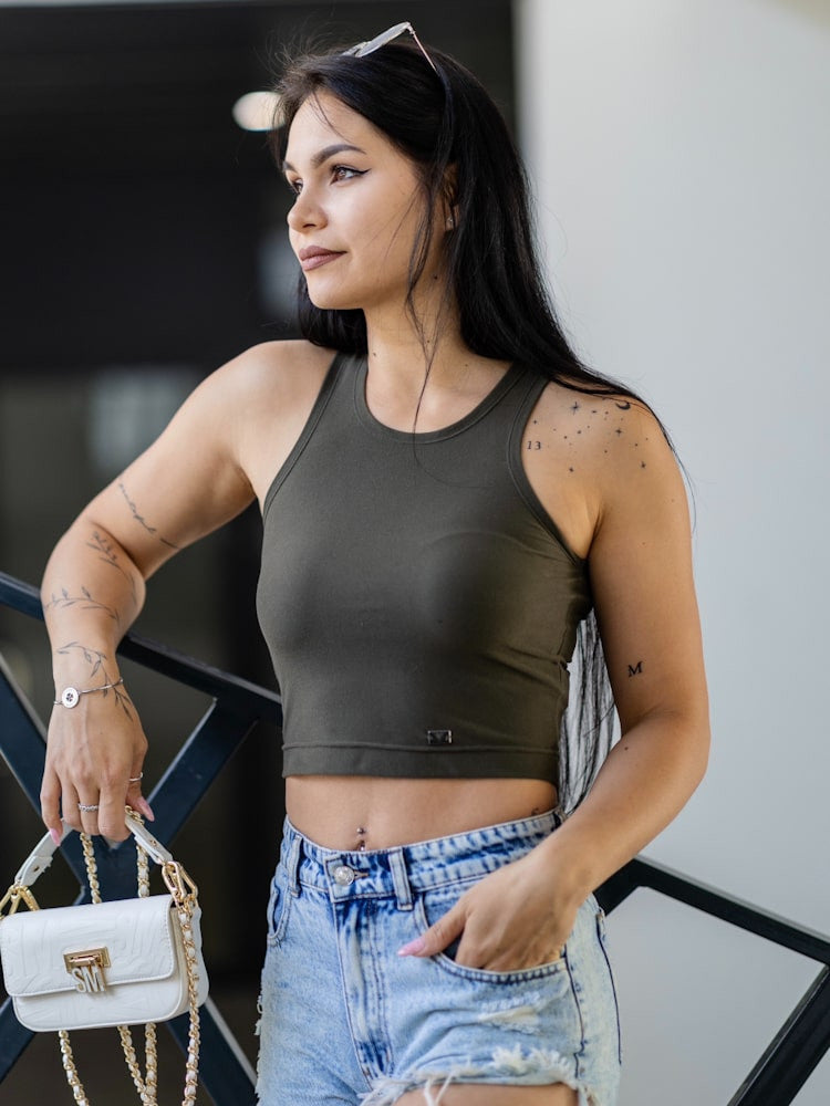 Dámsky croptop VSB LOLLY oliva