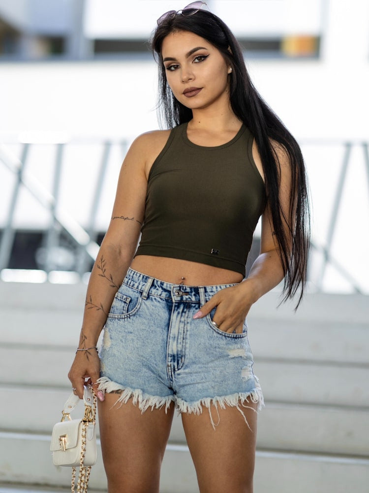 Dámsky croptop VSB LOLLY oliva