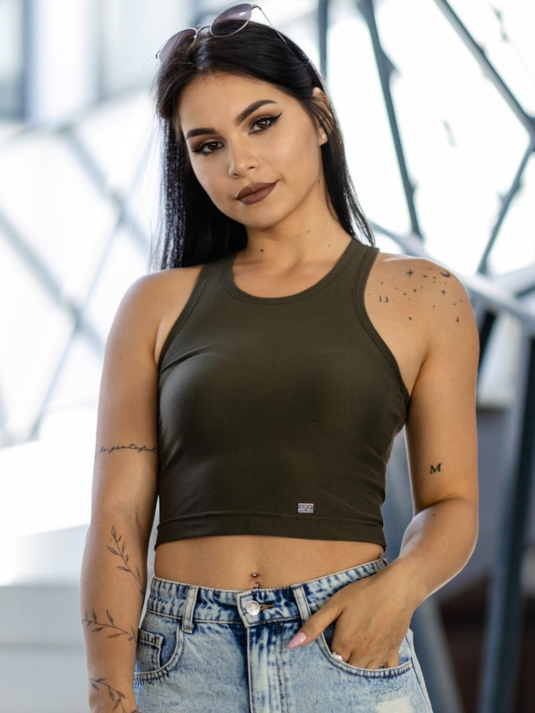 Dámsky croptop VSB LOLLY oliva