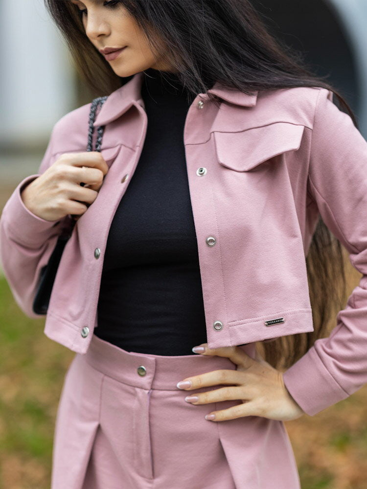 Elegantné púdrové ružové VSB LISA sako