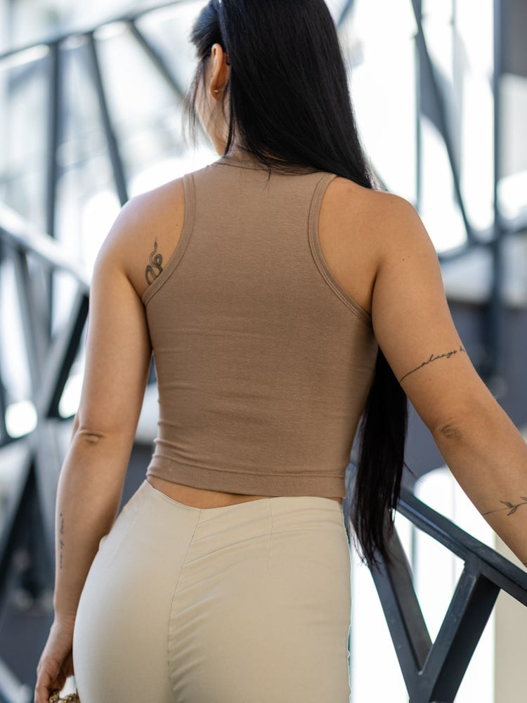 Pohodlný dámsky VSB LOLLY croptop v hnedej farbe