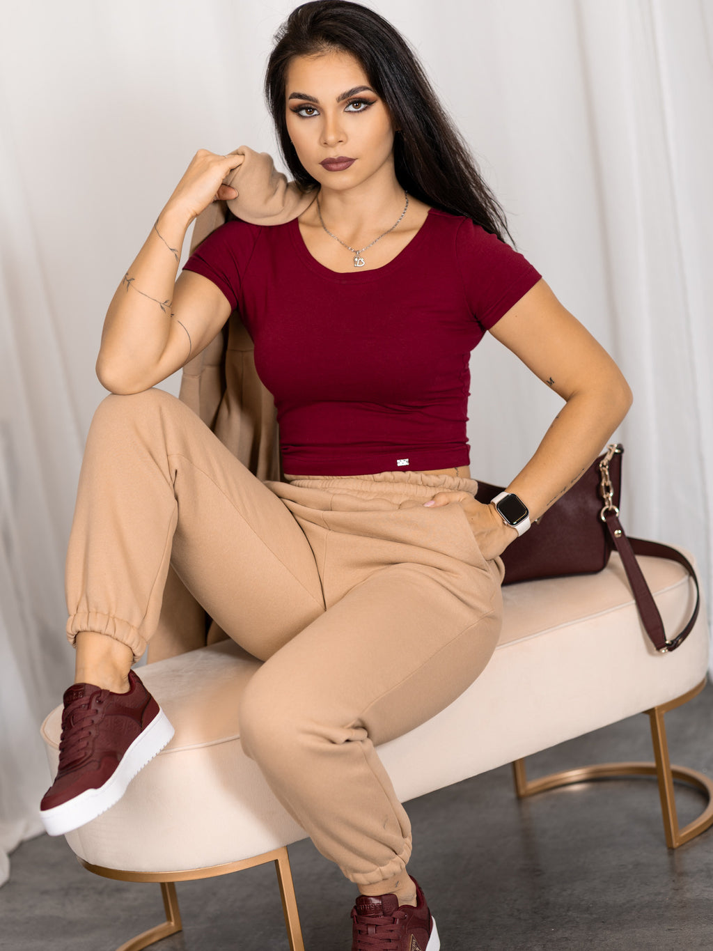Dámsky croptop VSB PATTY bordo