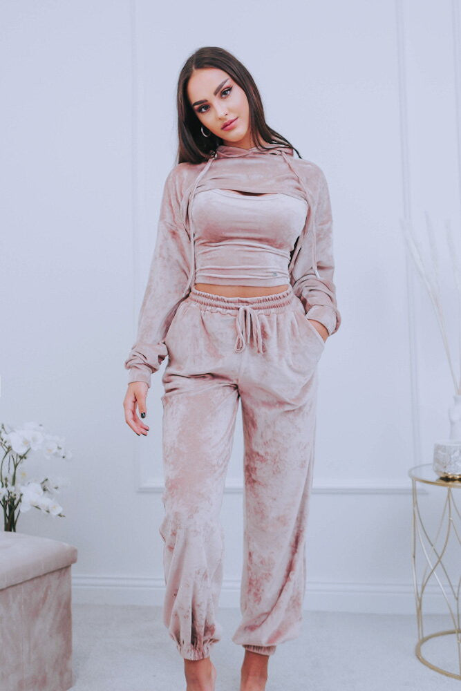 Tepláková súprava VSB22 VELUR dusty pink