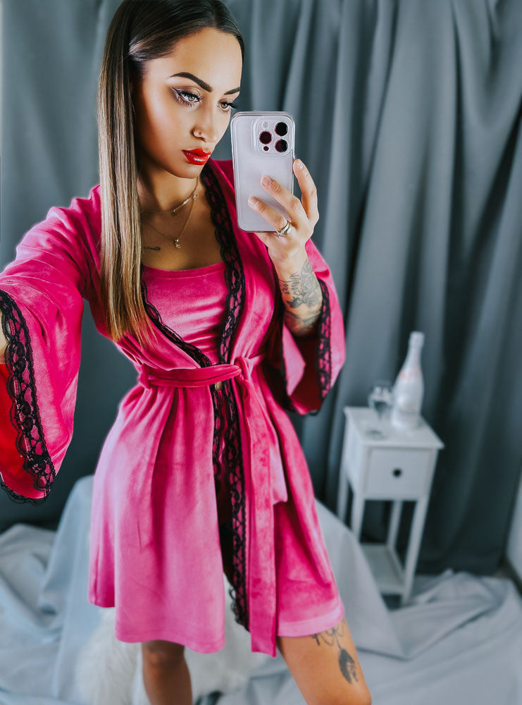 Kraťasový pyžamový set JANNYS VSB22 dark pink
