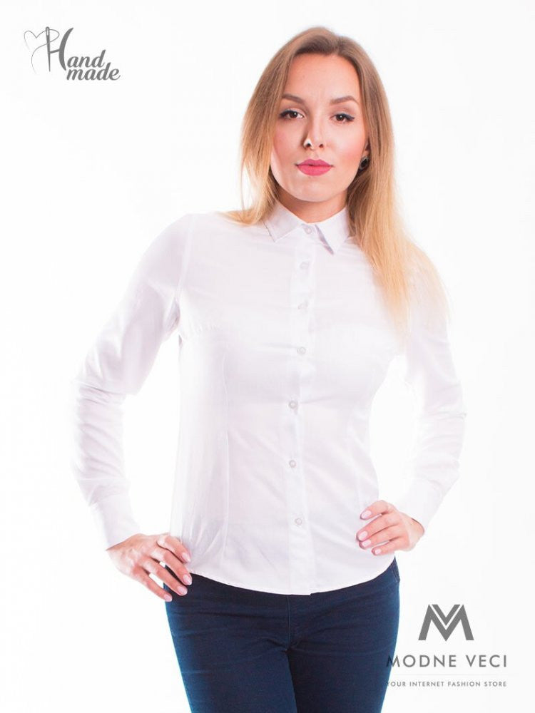 Biela dámska košeľa Slim Fit VS-DK1728