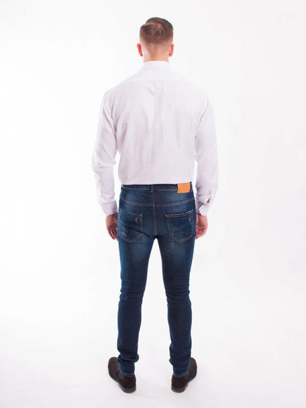 Klasická biela mierne lesklá košeľa v strihu SLIM FIT VS-PK-1714
