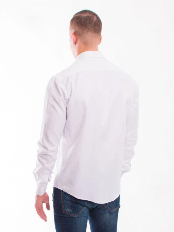 Klasická biela mierne lesklá košeľa v strihu SLIM FIT VS-PK-1714