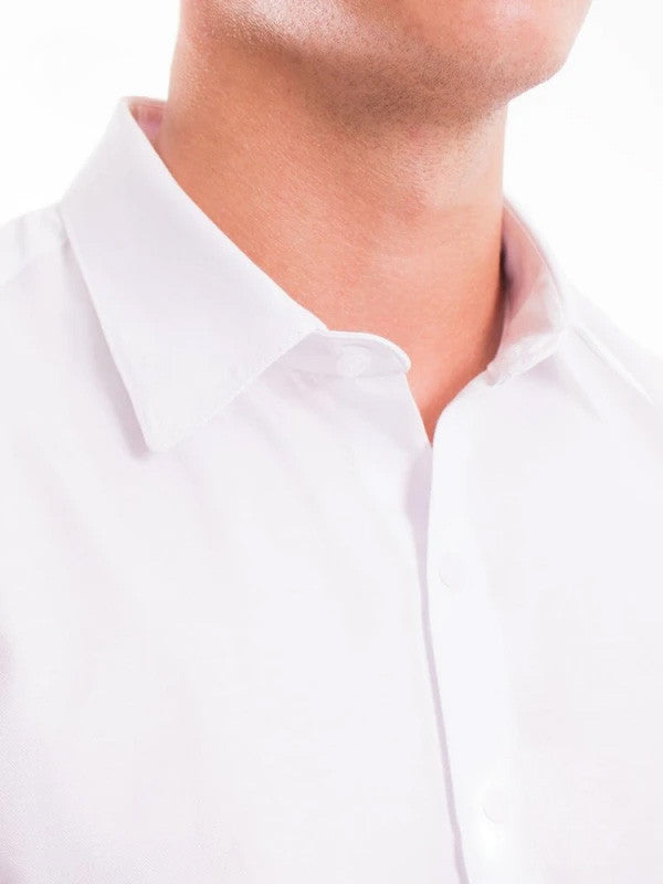 Klasická biela mierne lesklá košeľa v strihu SLIM FIT VS-PK-1714