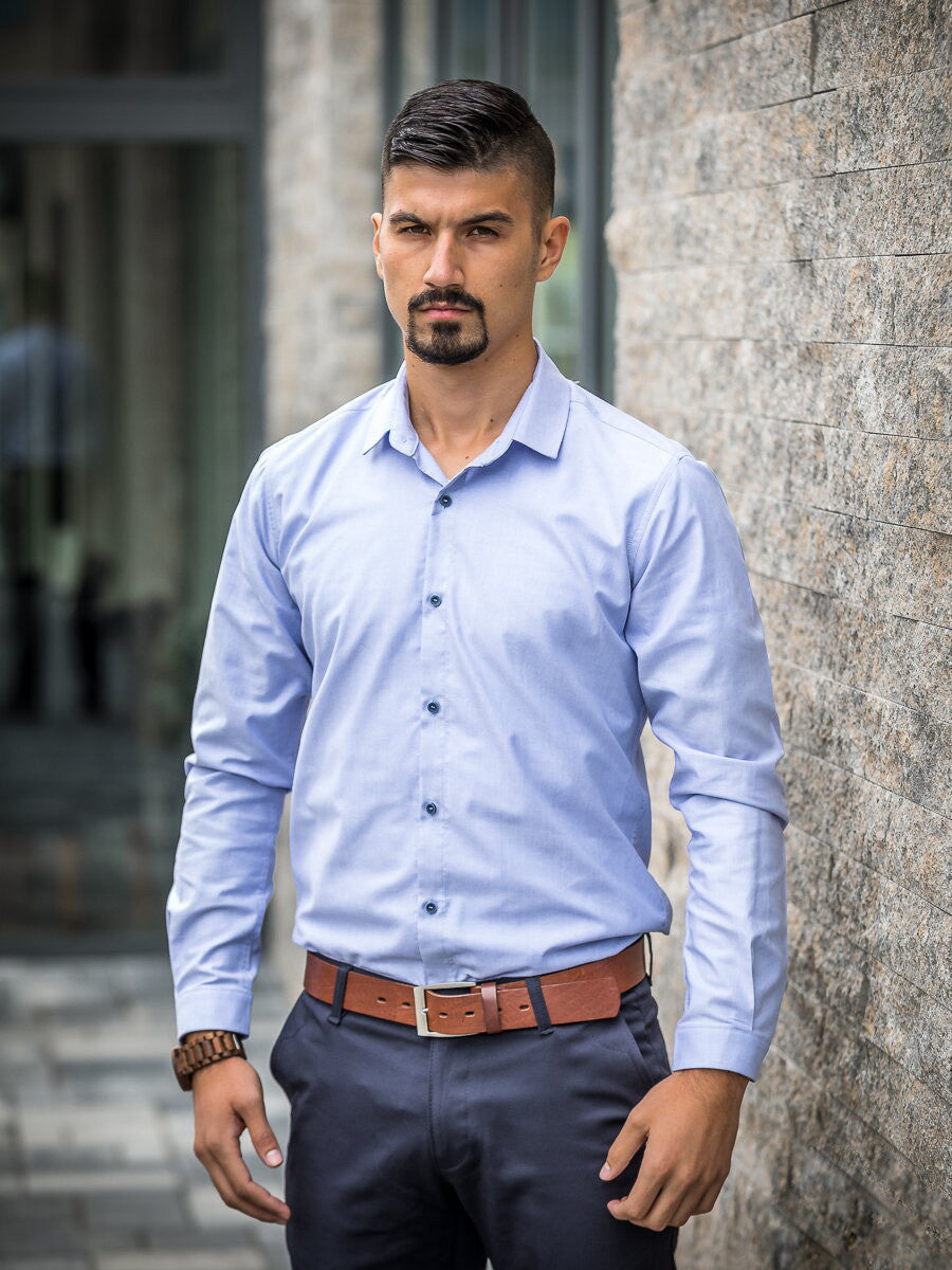 Obleková pánska košeľa VSB1853 bledomodrá